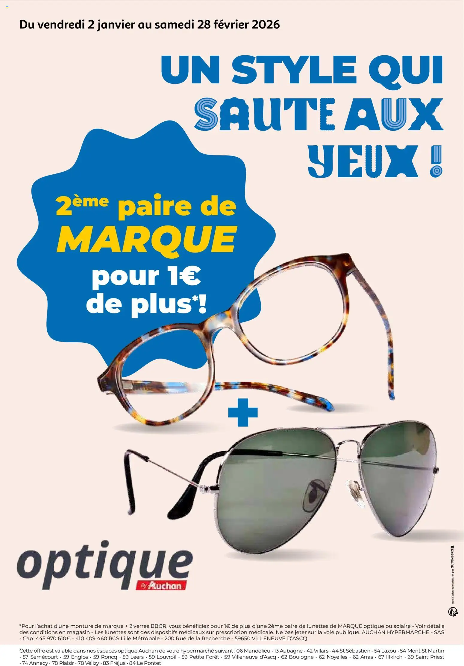 Prévisualisation de Optique : un style qui saute aux yeux ! du magasin Auchan formulaire valide 02/01/2026