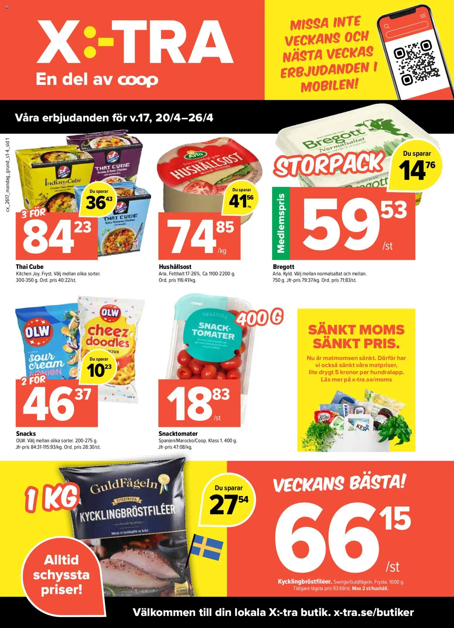 Förhandsgranska reklamblad Coop X:-TRA erbjudanden från butik Coop X:-TRA gäller från 20/04/2026