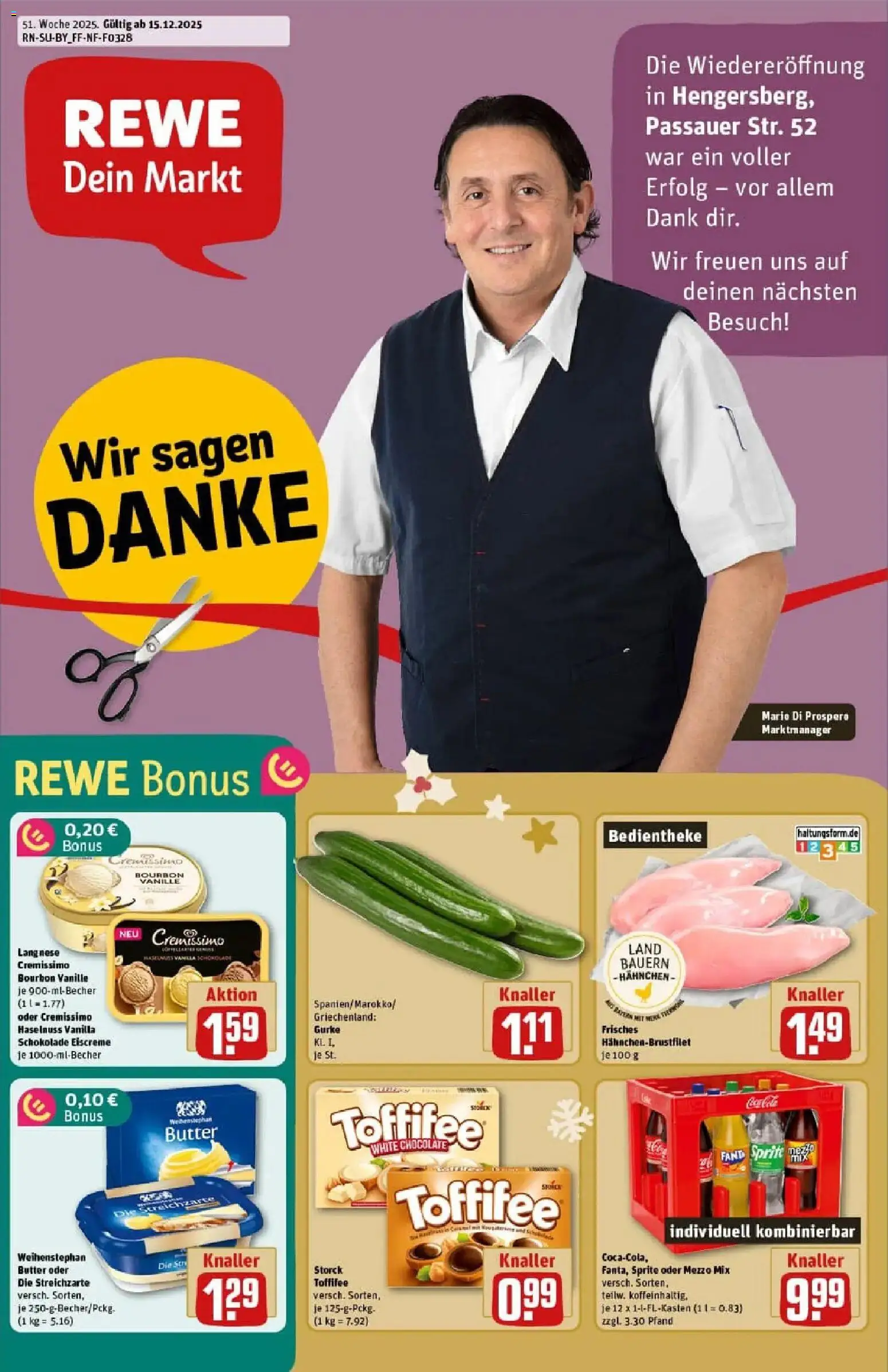 Vorschau von dem Prospekt des Geschäftes Rewe, gültig ab dem 15.12.2025