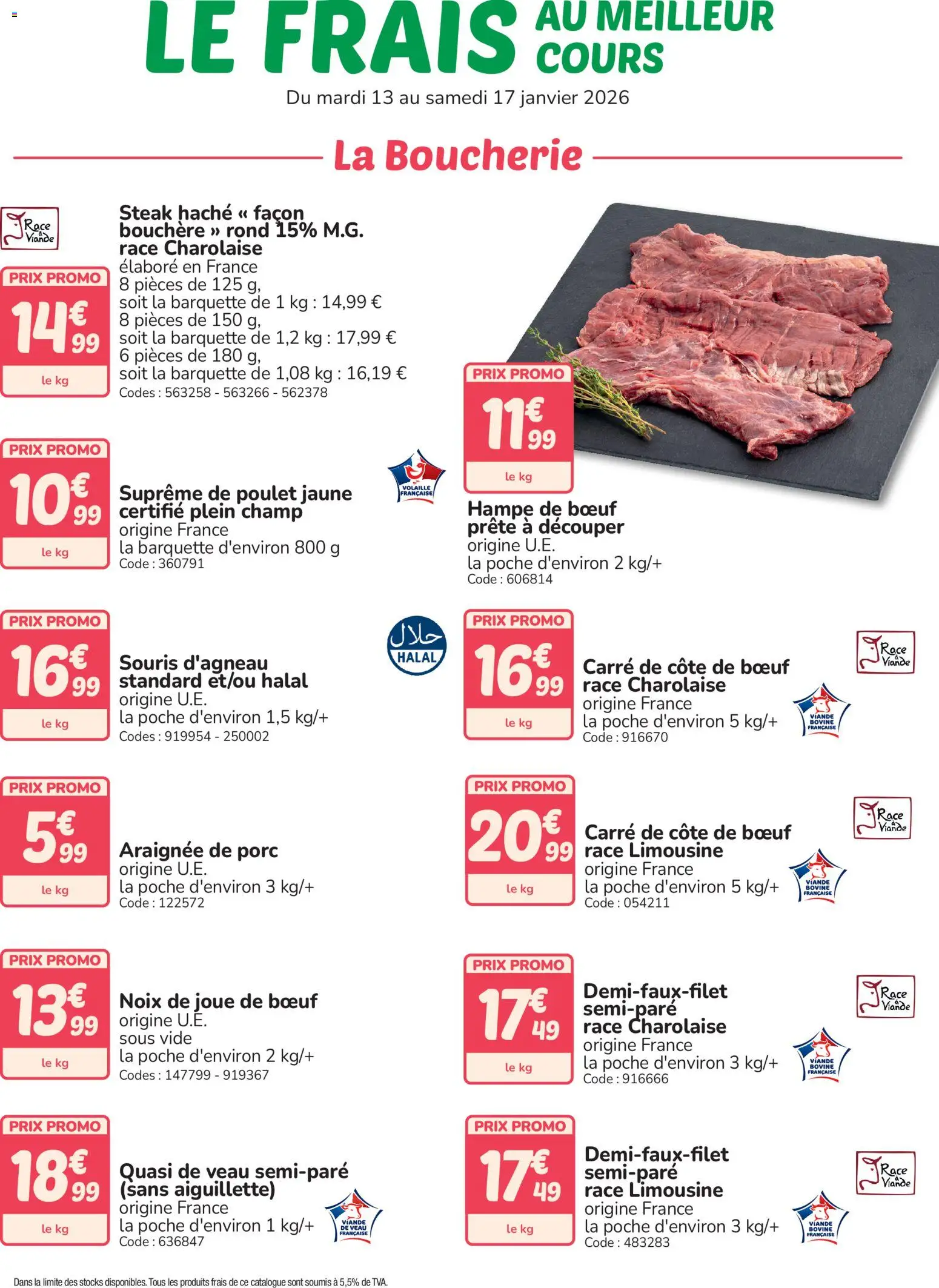 Prévisualisation de Frais au meilleur cours du magasin Promocash formulaire valide 13/01/2026