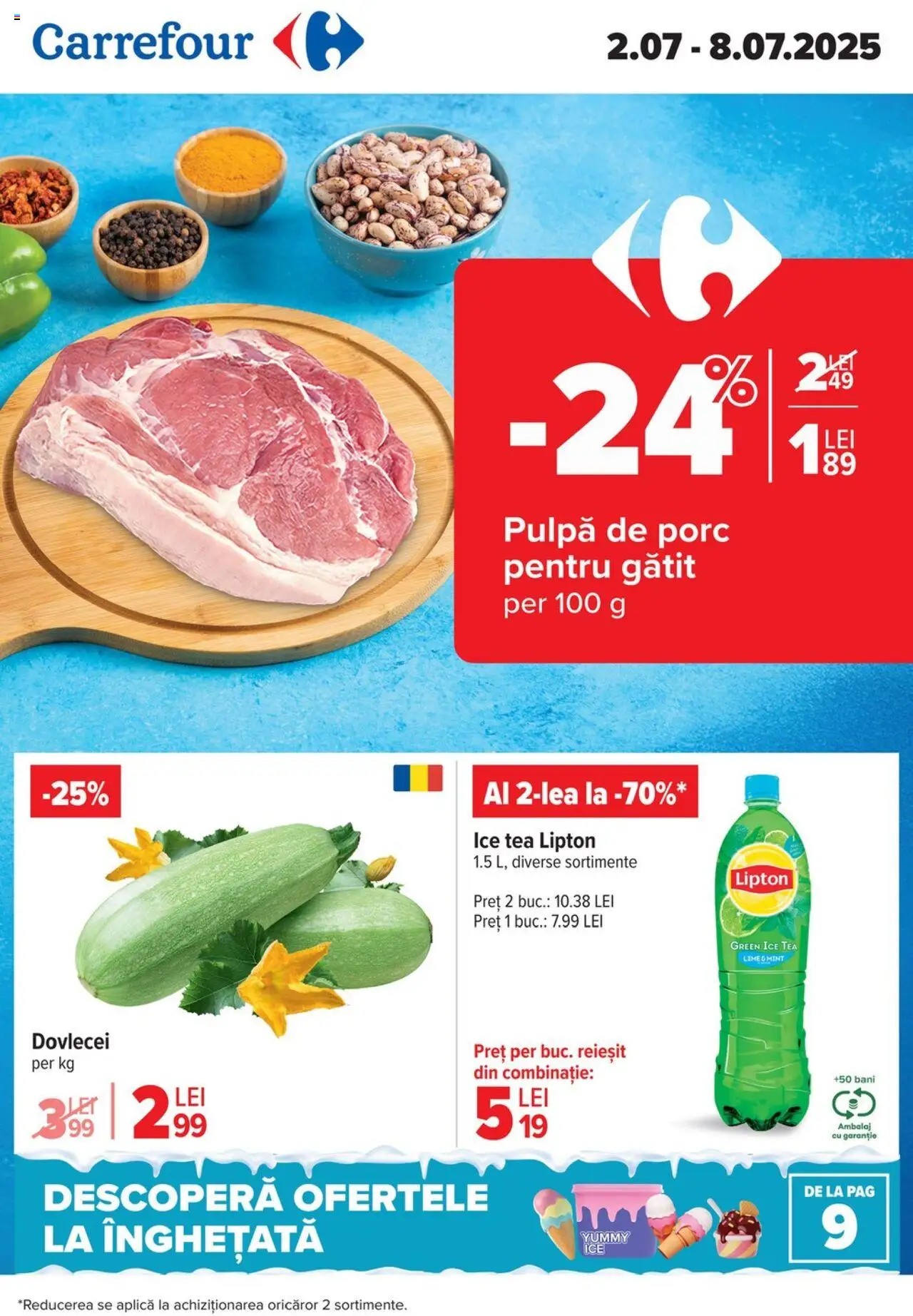 Catalog Carrefour 02.07.2025 - "Catalog nou" - Pagină 1 - Lime, Carrefour, Aplică, Ice tea, Înghețată