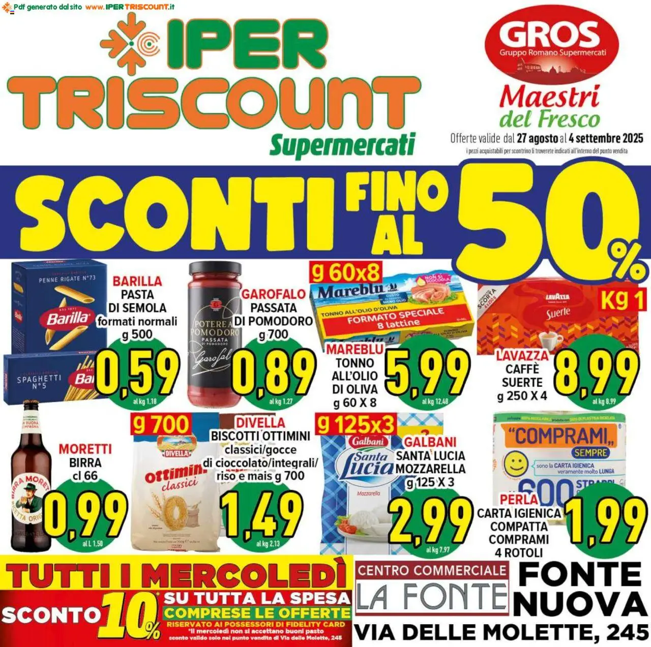 Volantino Ipertriscount valido da 27/08/2025 numero di pagina 1