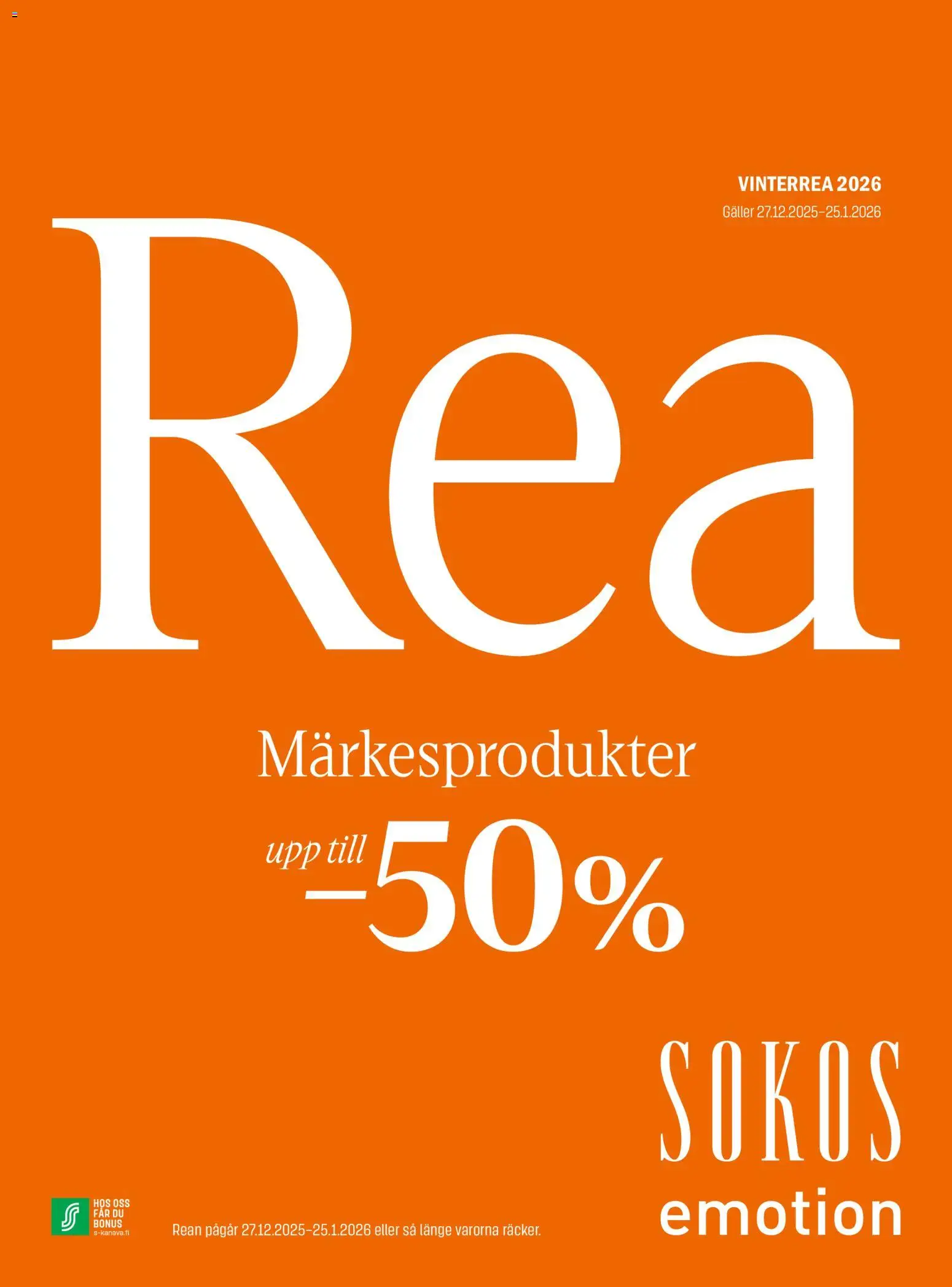 Kaupan Sokos Tarjoukset - Emotion esikatselu, voimassa 27/12/2025