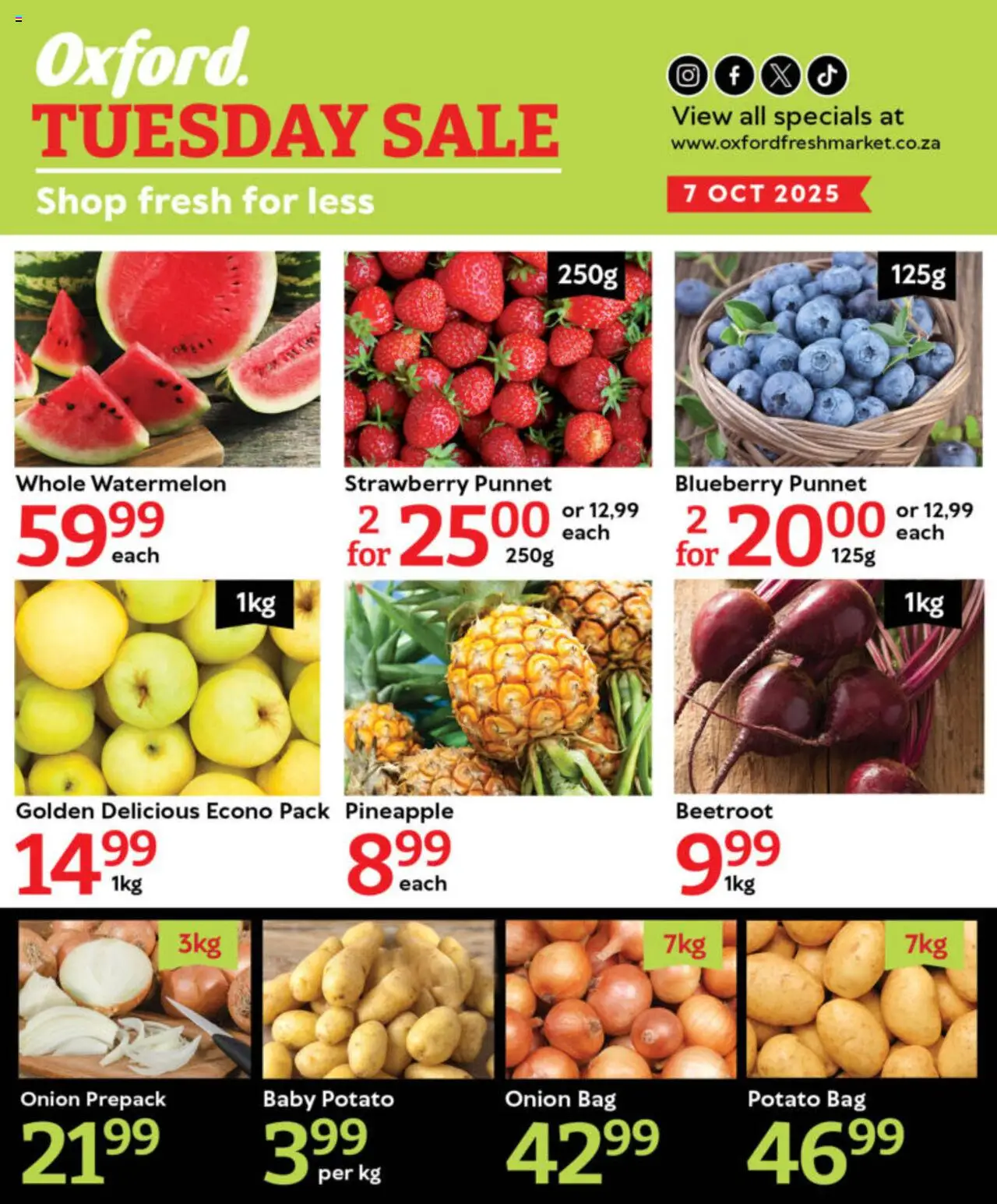 Oxford Freshmarket Tuesday Sale from 07/10 - 07/10/2025 > Promotions