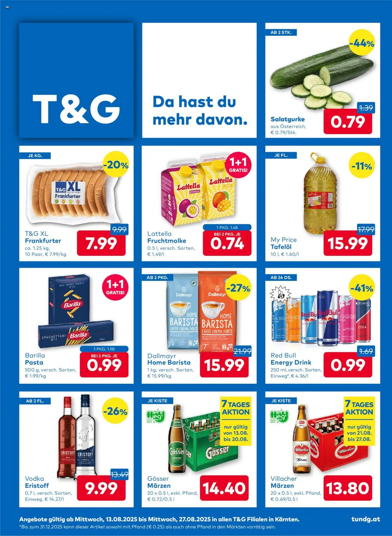  T&G T&G Flugblatt - Kärnten ab (13.08.2025 - 27.08.2025) - Seite 1