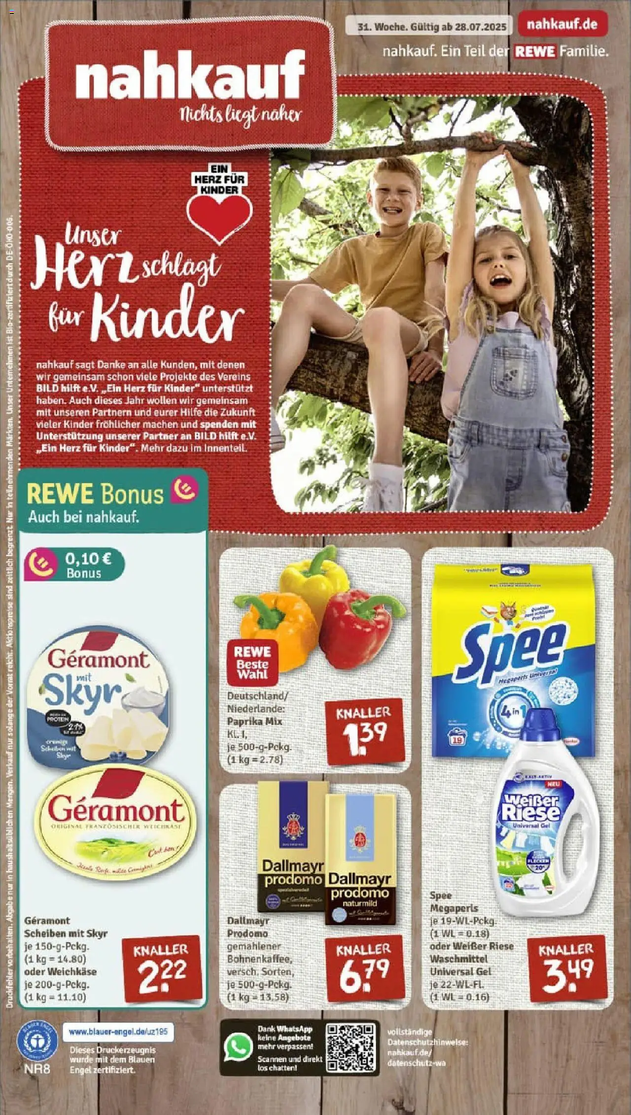 REWE Prospekt ab 27.07.2025 nächste Woche - Prospekt Schneeberg	
