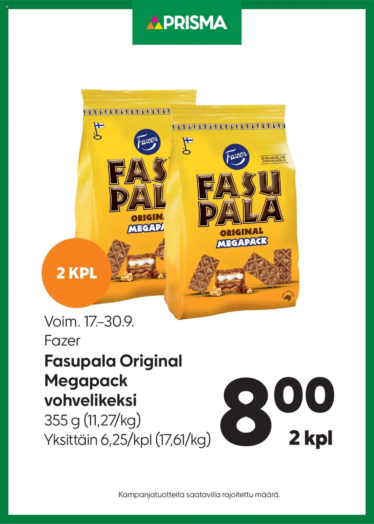 Prisma-kaupan Tarjoukset Fasupala voimassa 17/09/2025 - Sivulla 1