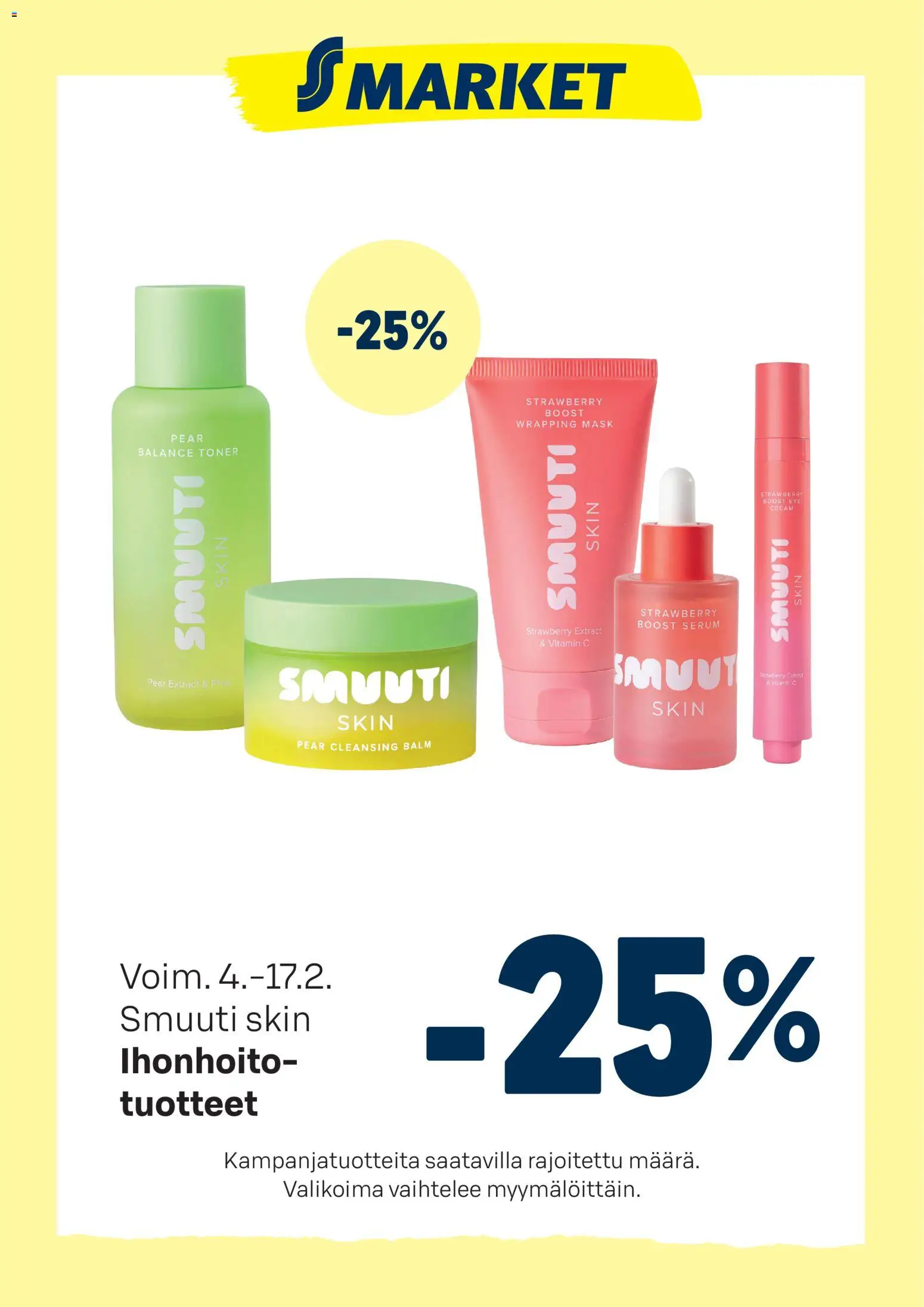 Kaupan S-market Tarjoukset Smuuti skin esikatselu, voimassa 04/02/2026