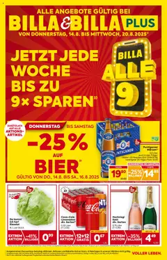 Vorschau der Angebote: Billa Burgenland gültig ab 14.08.2025