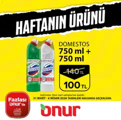 Onur Market Onur Market - Haftanın Ürünü 31.03.2026 - Broşürünün önizlemesi