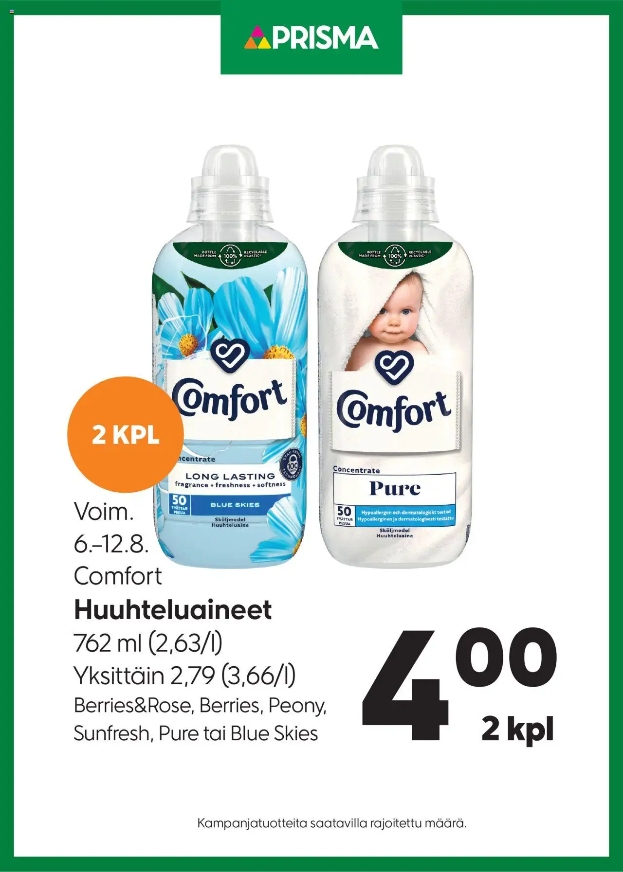 Prisma-kaupan Tarjoukset Comfort voimassa 06/08/2025 - Sivulla 1