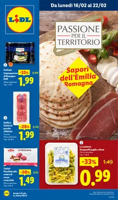 Anteprima dell'opuscolo Volantino Sapori dell' Emilia Romagna dal negozio Lidl valido da 16/02/2026