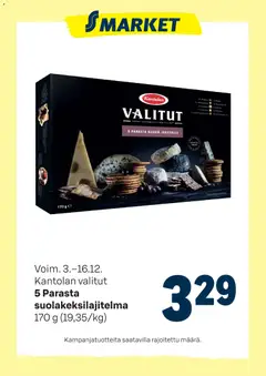Kaupan S-market Tarjoukset Kantolan valitut esikatselu, voimassa 03/12/2025