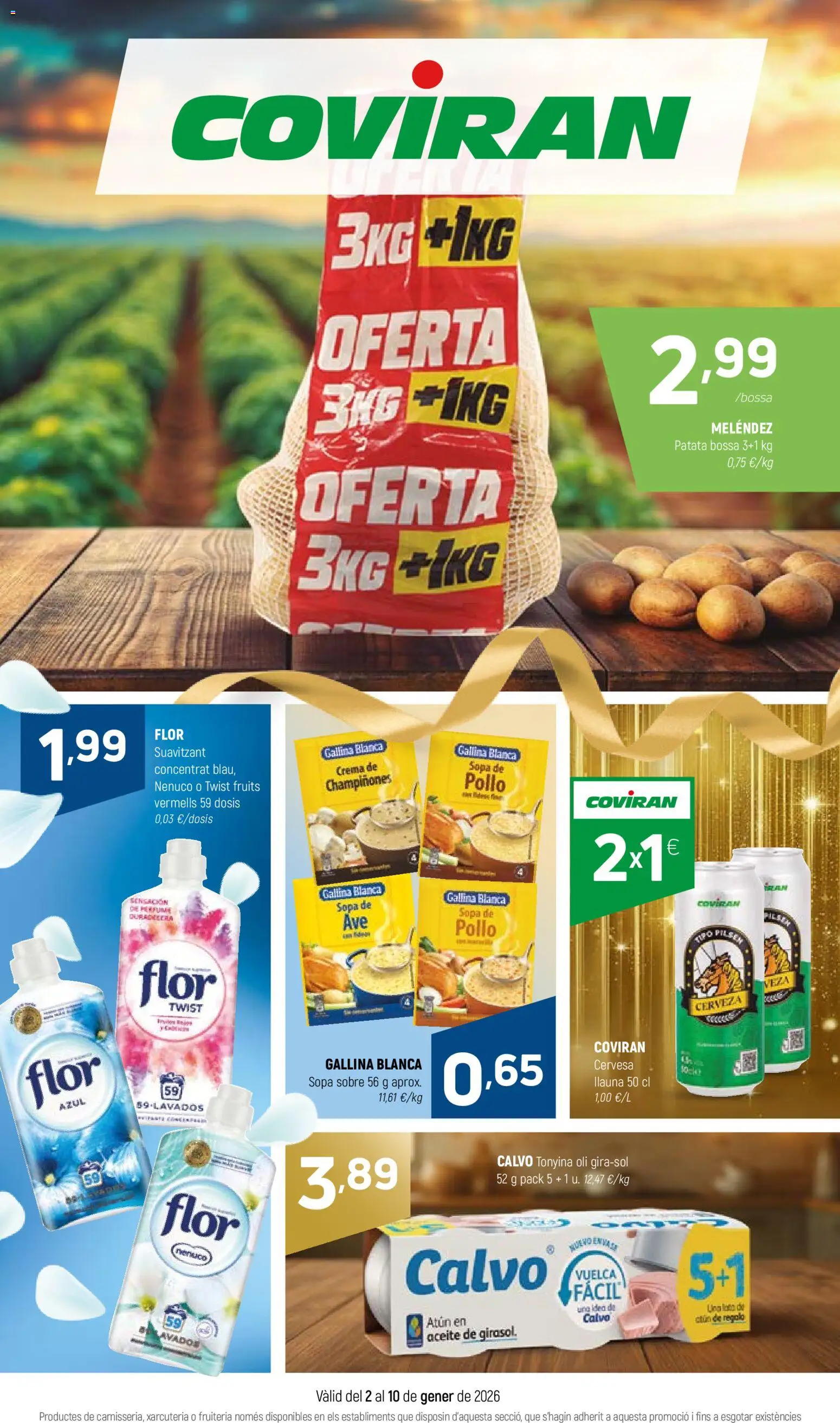 Vista previa del folleto de la tienda Coviran válido desde el 02/01/2026 - Cerveza, Aceite, Atún, Crema, Pollo