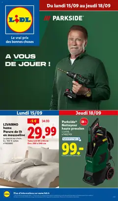 Prévisualisation de Catalogue les bonnes affaires de la semaine du magasin LIDL formulaire valide 15/09/2025