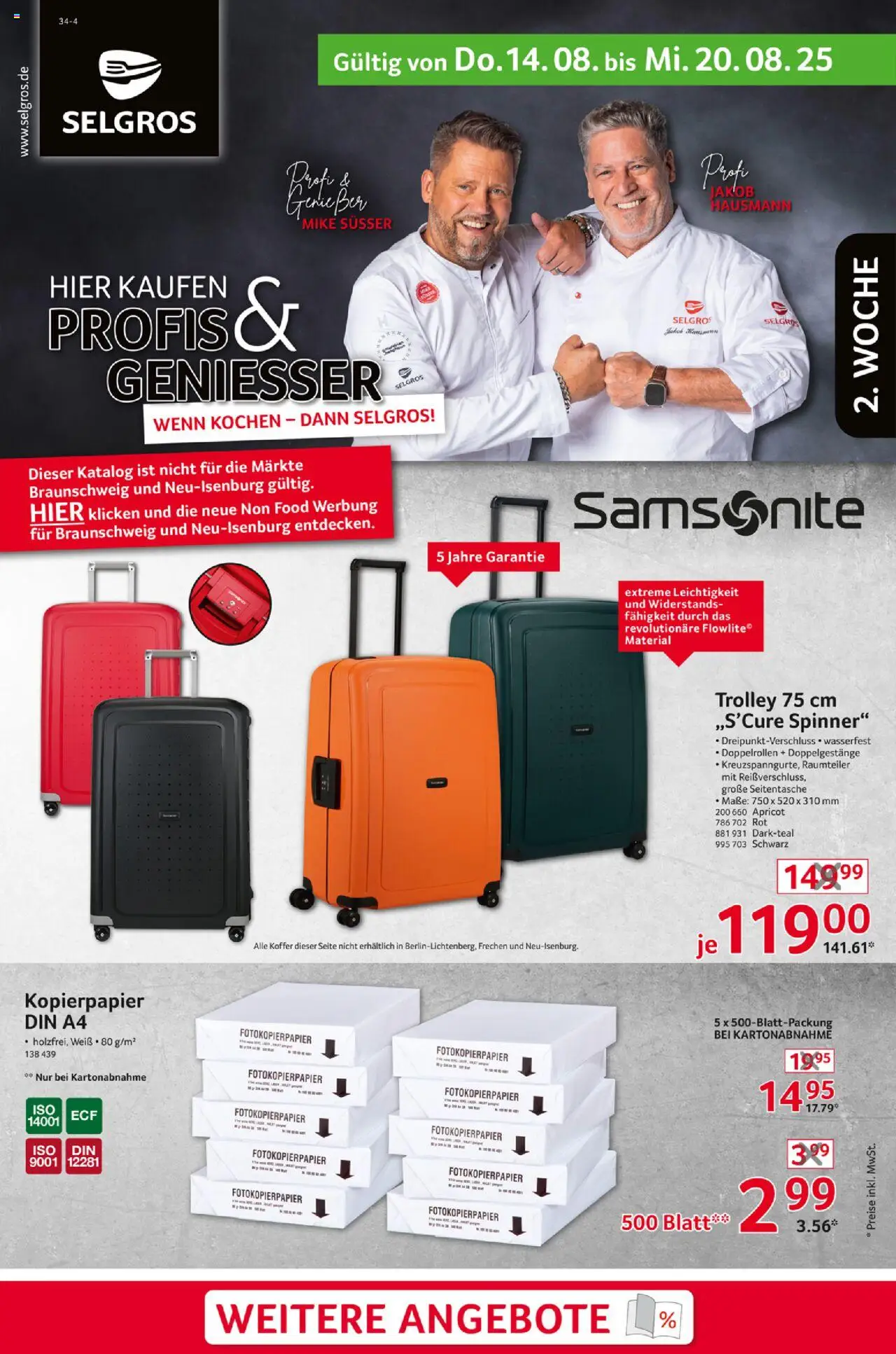 Selgros Non Food (vom 14.08.2025 - 20.08.2025) - Koffer, Raumteiler