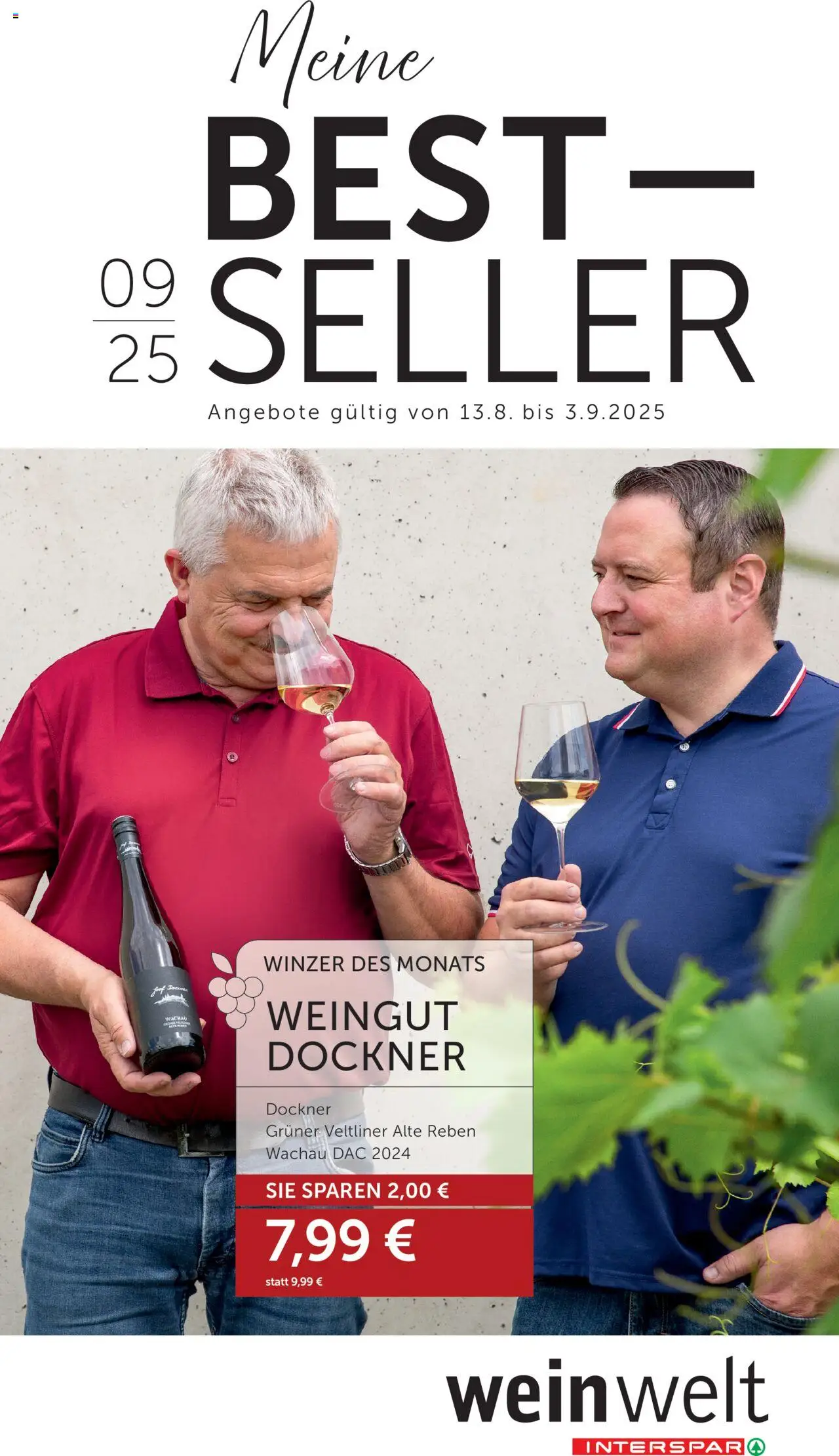  INTERSPAR Flugblatt 13.08.2025 - Angebote "Wein Welt" - Seite 1