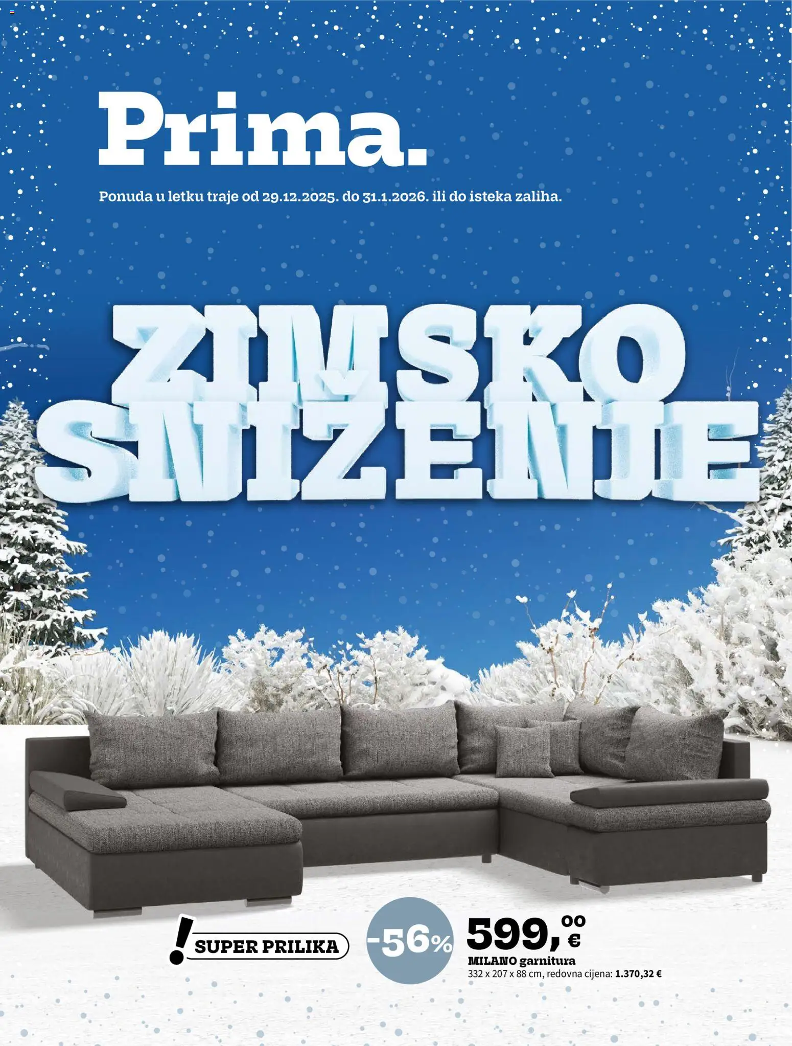 Pregled letka Katalog trgovine Prima vrijedi od 29.12.2025