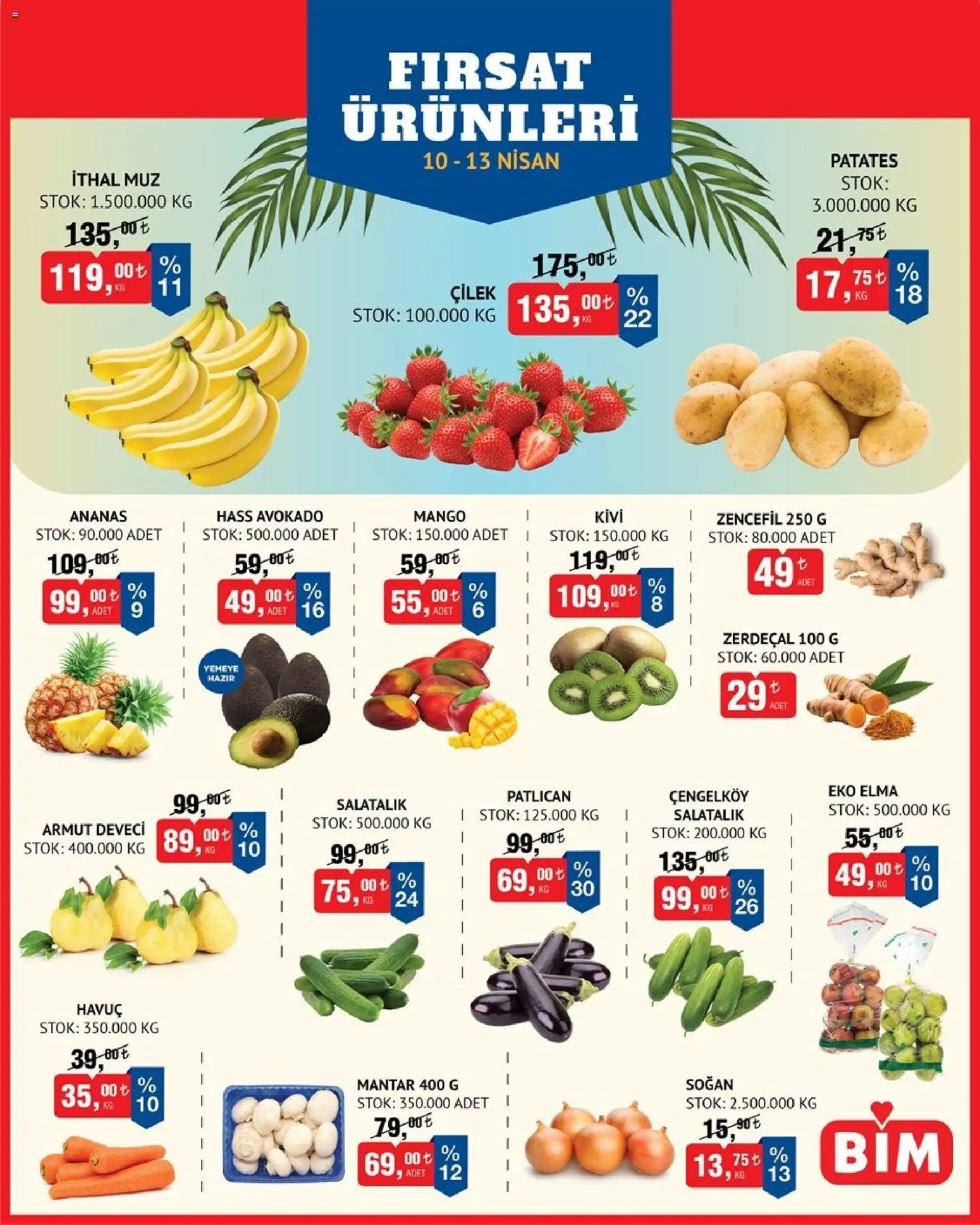 BİM BİM - Meyve-Sebze, İndirim 10.04.2026 - Broşürünün önizlemesi