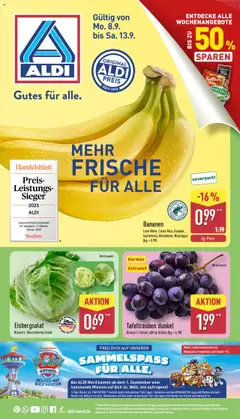 Vorschau von dem Prospekt des Geschäftes Aldi, gültig ab dem 08.09.2025