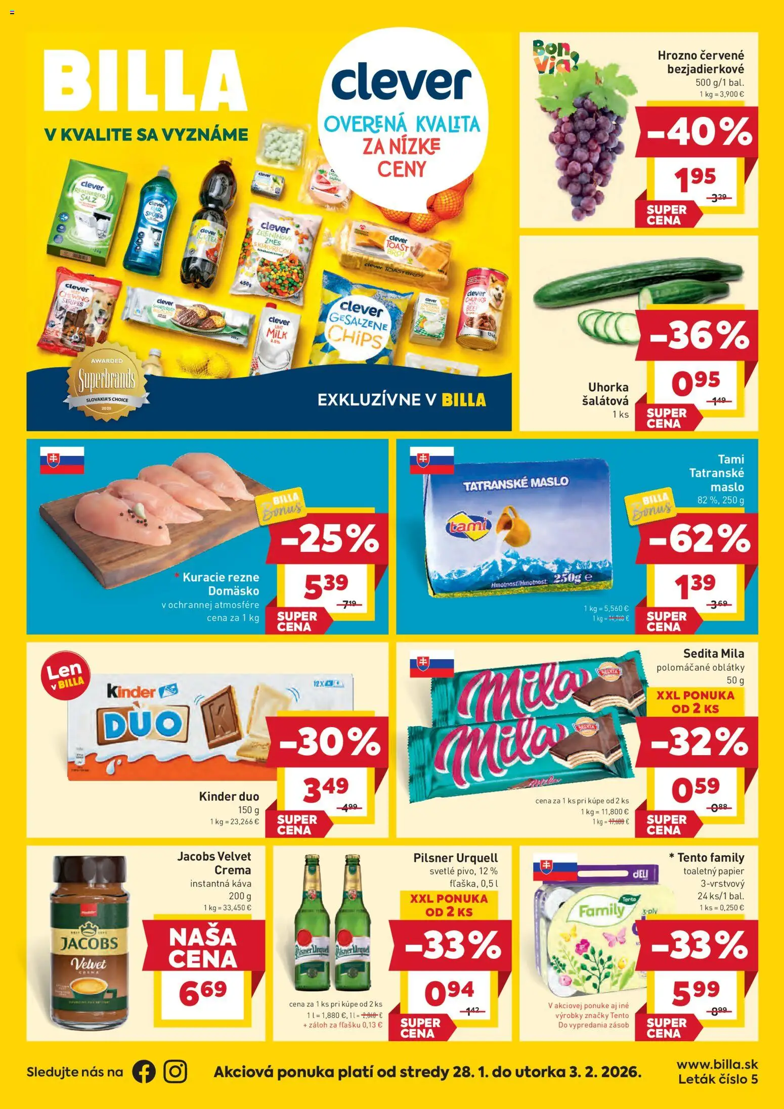Náhľad Billa letáku platného od 28.01.2026