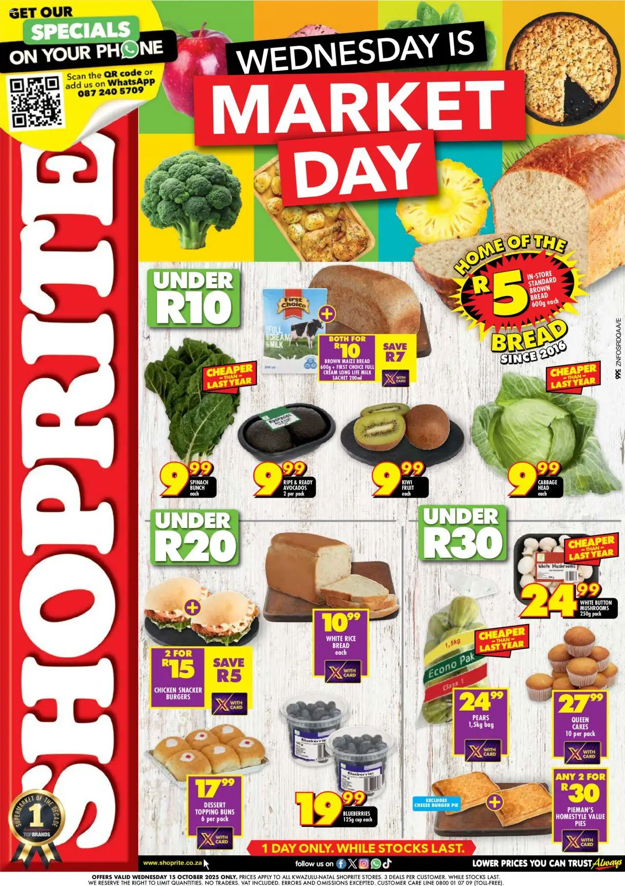 Shoprite KwaZulu-Natal - Market Day Deals 15/10 - 15/10/2025 >> Catalogue