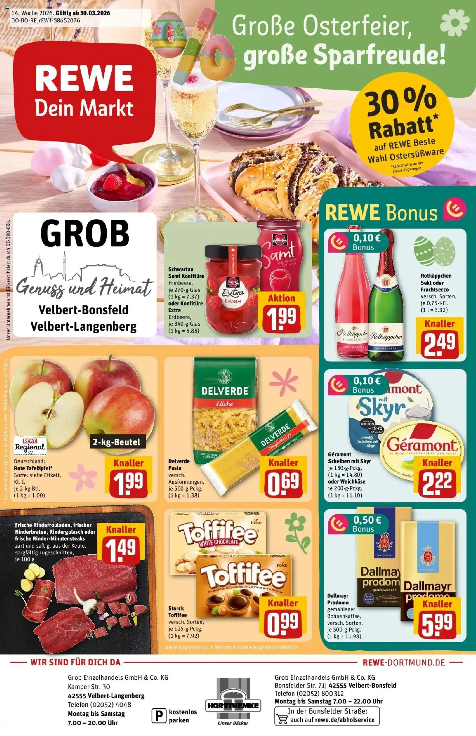 Vorschau von dem Prospekt des Geschäftes Rewe, gültig ab dem 30.03.2026