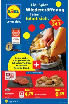 Vorschau des Merkblatts Aktionen Wiedereröffnung Spiez vom Shop Lidl gültig von 24.01.2026 bis 28.01.2026