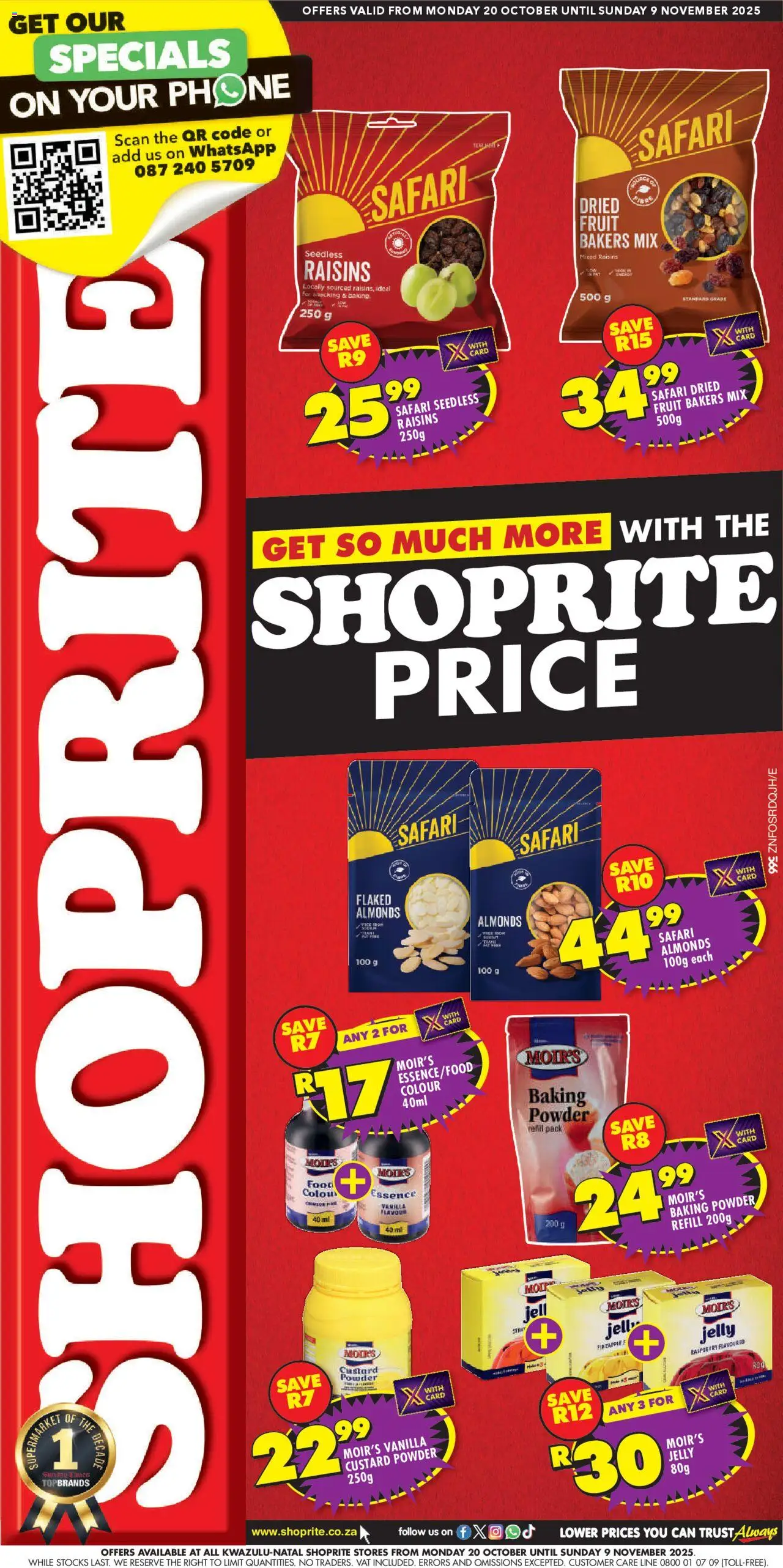 Shoprite KwaZulu-Natal - Price Baking Deals 20/10 - 09/11/2025 >> Catalogue