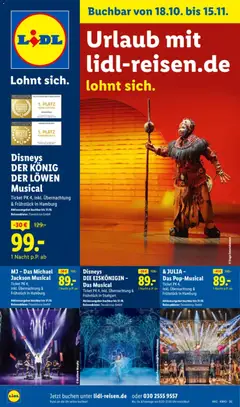 Vorschau von dem Prospekt des Geschäftes Lidl Reisen, gültig ab dem 18.10.2025