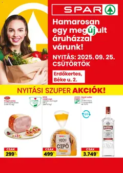 Spar - Erdőkertes üzlet újranyitás megtekintése, amely érvényes 2025.09.25.-től