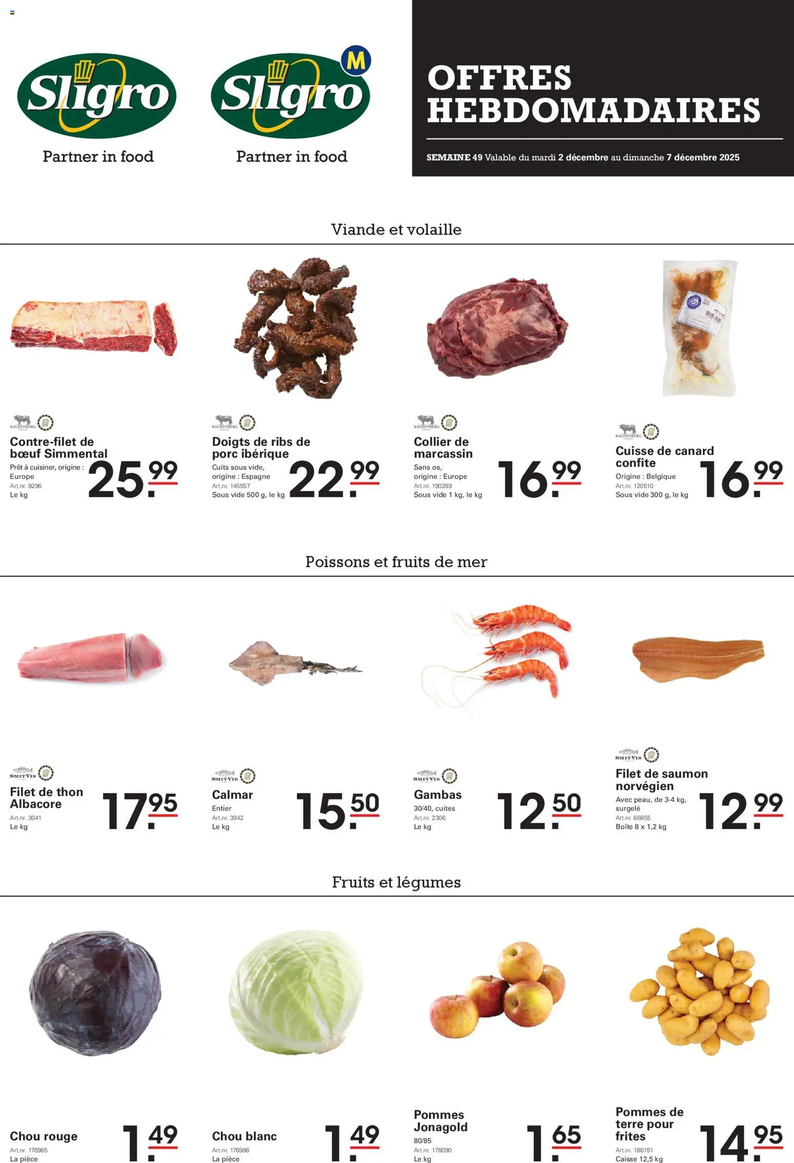 Voorbeeld van Publicité van winkel Sligro geldig vanaf 02/12/2025