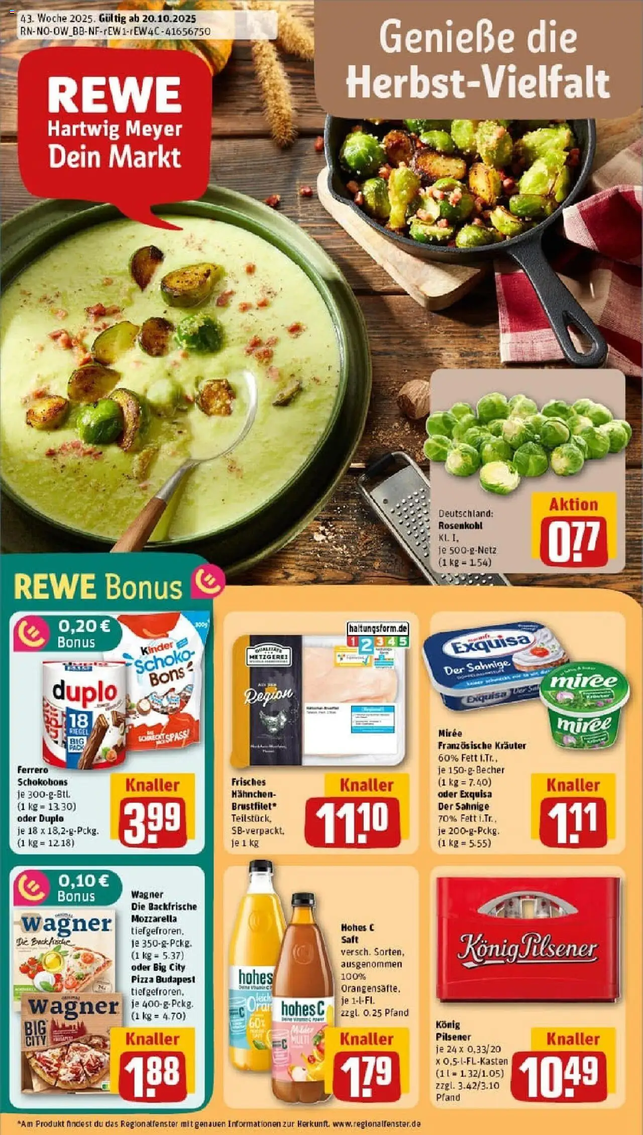 REWE Prospekt ab 19.10.2025 nächste Woche - Prospekt Borgentreich	