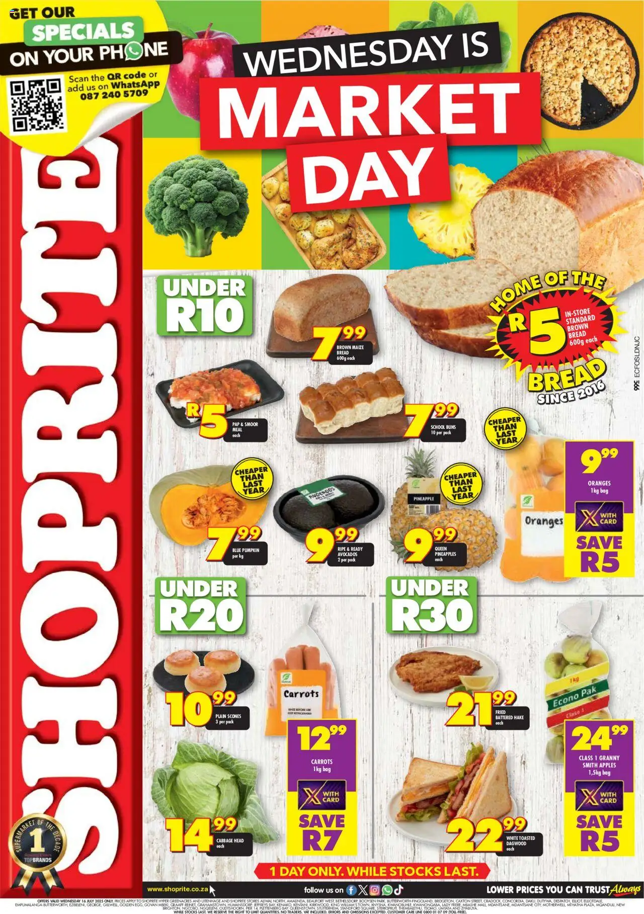 Shoprite Eastern Cape - Market Day Deals 16/07 - 16/07/2025 >> Catalogue