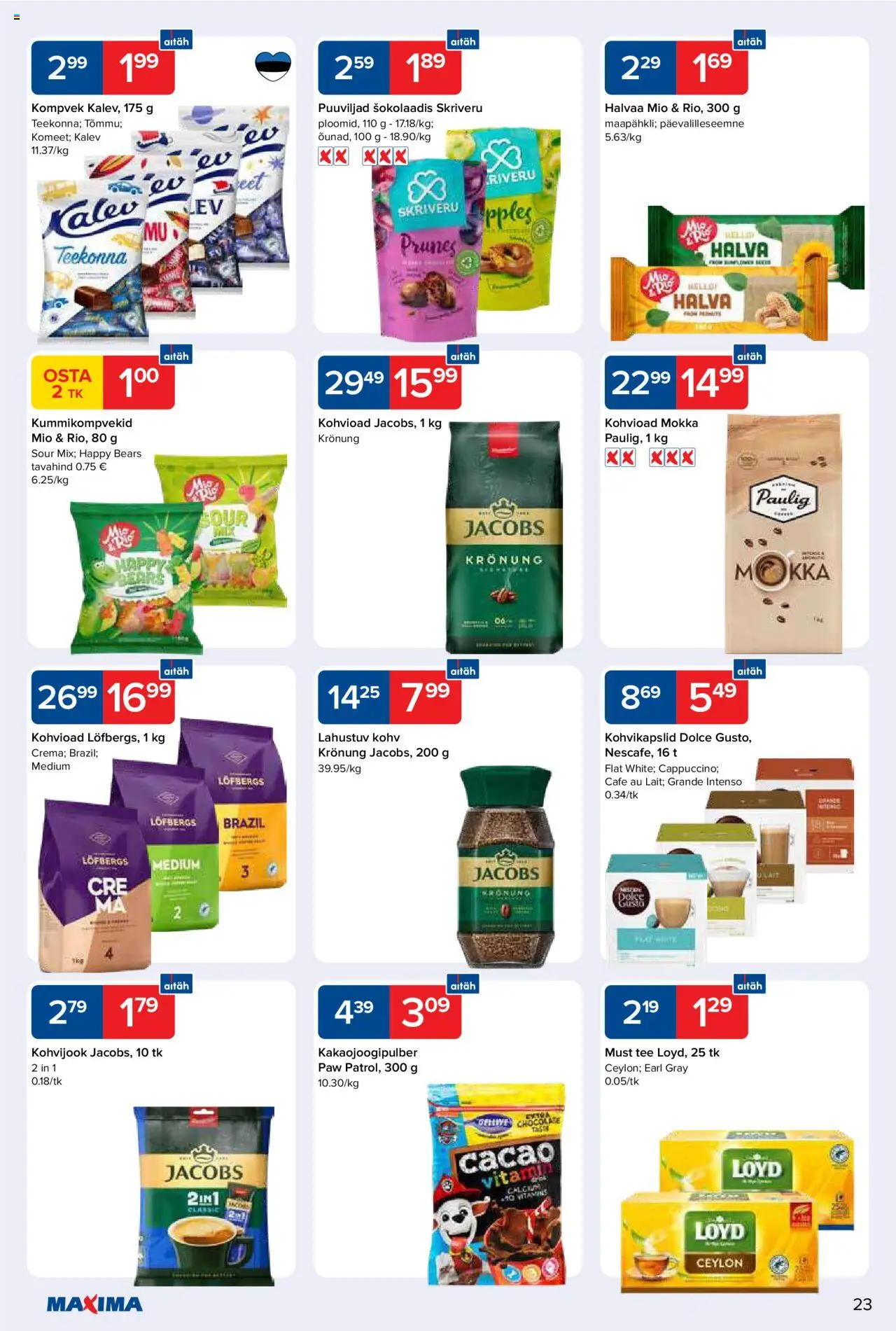 Maxima kliendilehe eelvaade alates 2025.10.14