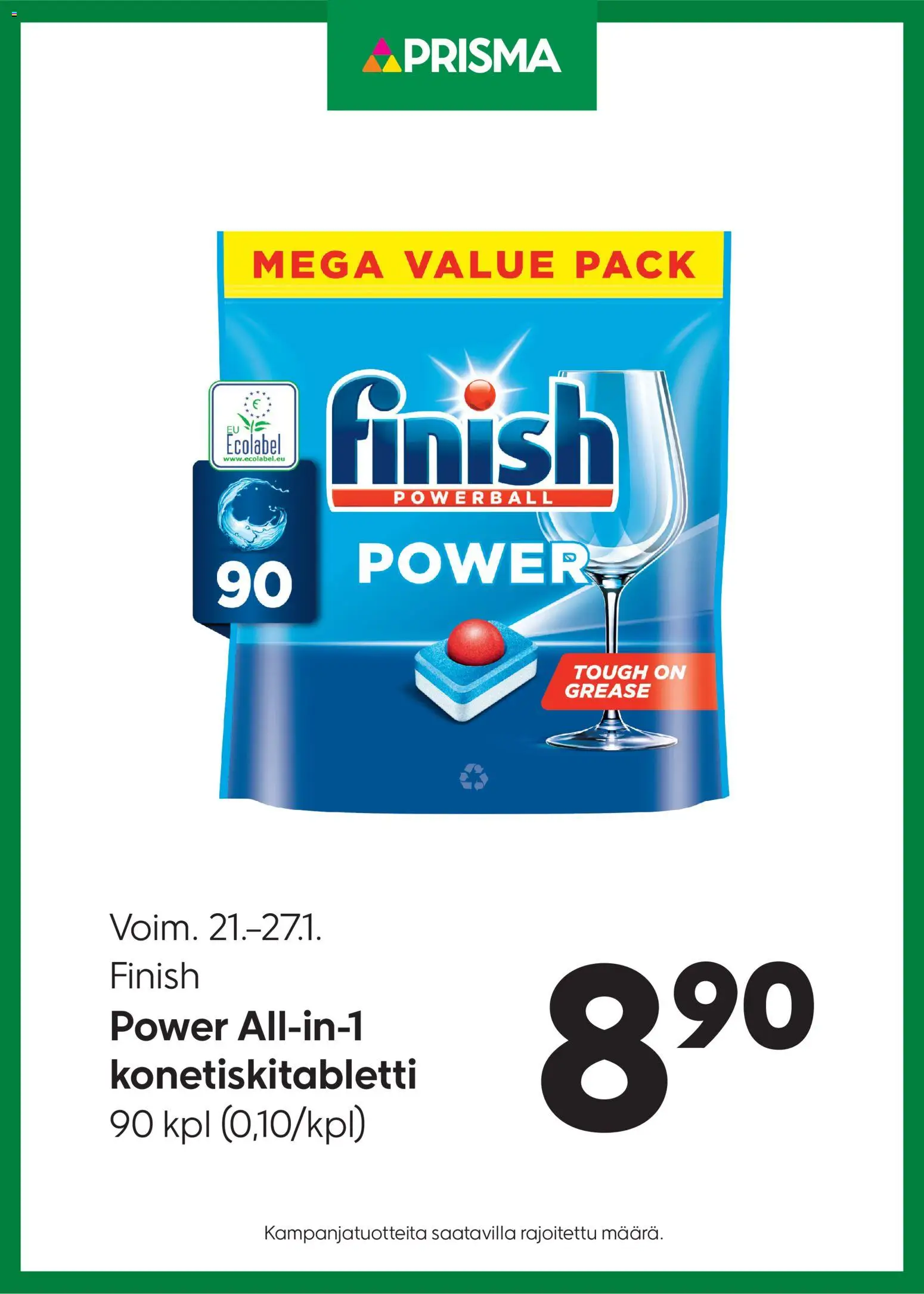 Kaupan Prisma Tarjoukset Finish konetiskitabletti esikatselu, voimassa 21/01/2026