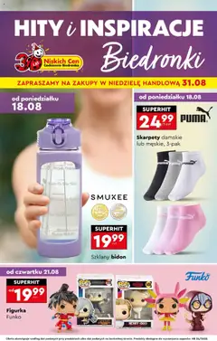 Pogląd gazetki "Hity i inspiracje" ze sklepu Biedronka ważnej od 18.08.2025