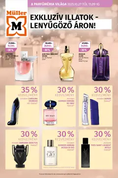 Müller - A parfüméria világa megtekintése, amely érvényes 2025.10.27.-től