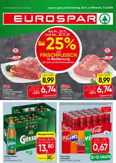 Vorschau der Angebote: Eurospar Steiermark gültig ab 20.11.2025