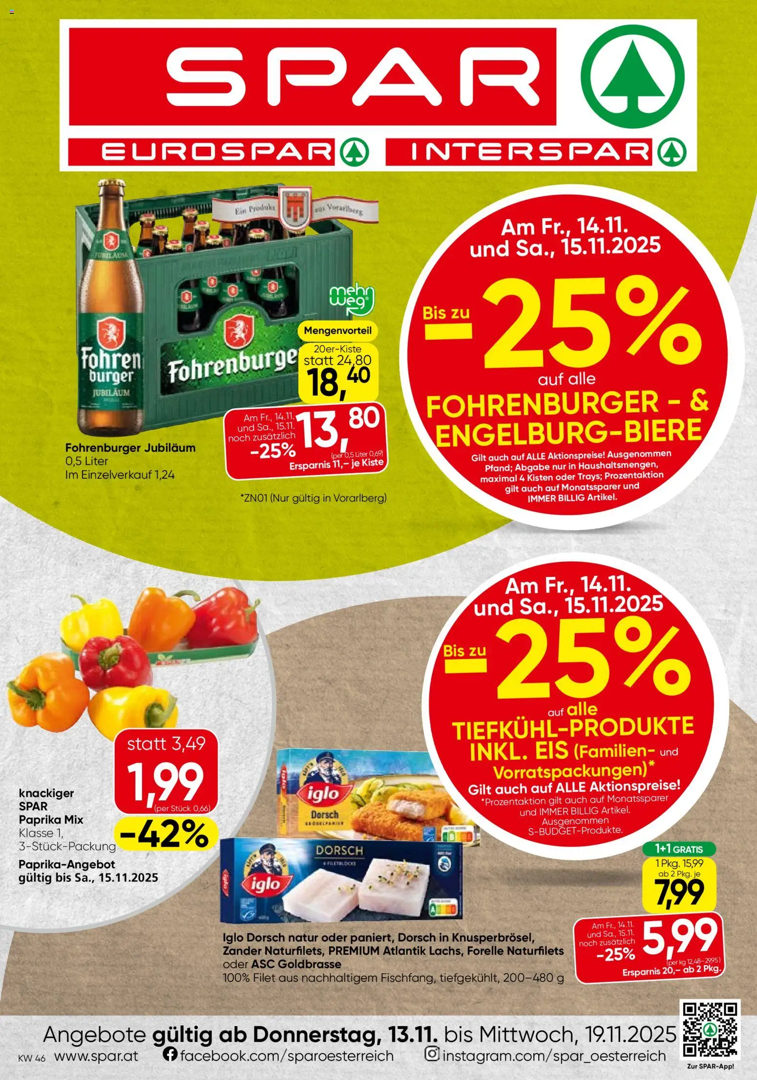 Vorschau der Angebote: Spar Vorarlberg gültig ab 13.11.2025 - Eis, Burger