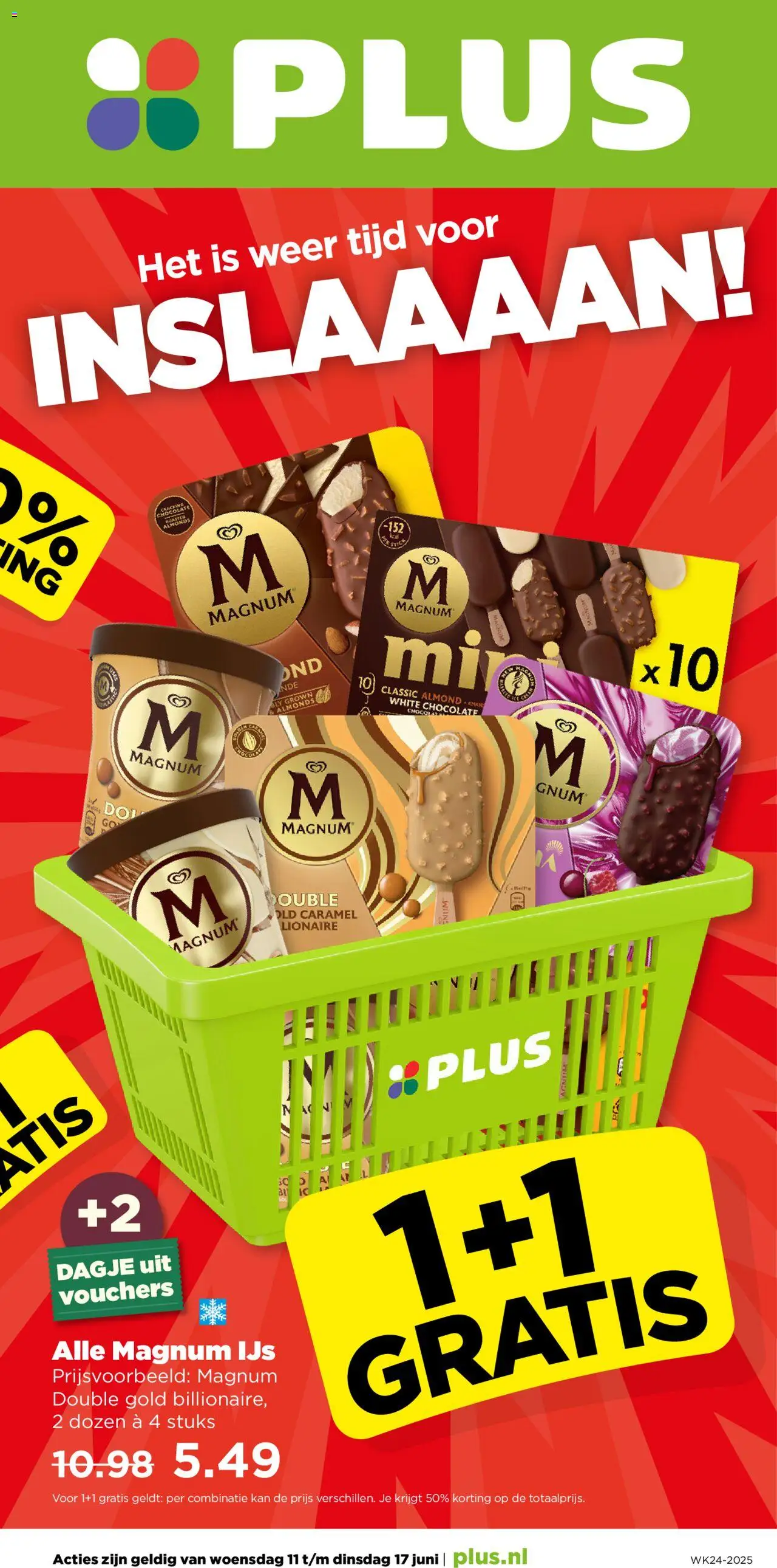 Plus shop Folder week 24 geldig vanaf 11-06-2025 - Paginanummer 1 - Kan, Ijs, Magnum, Magnum ijs