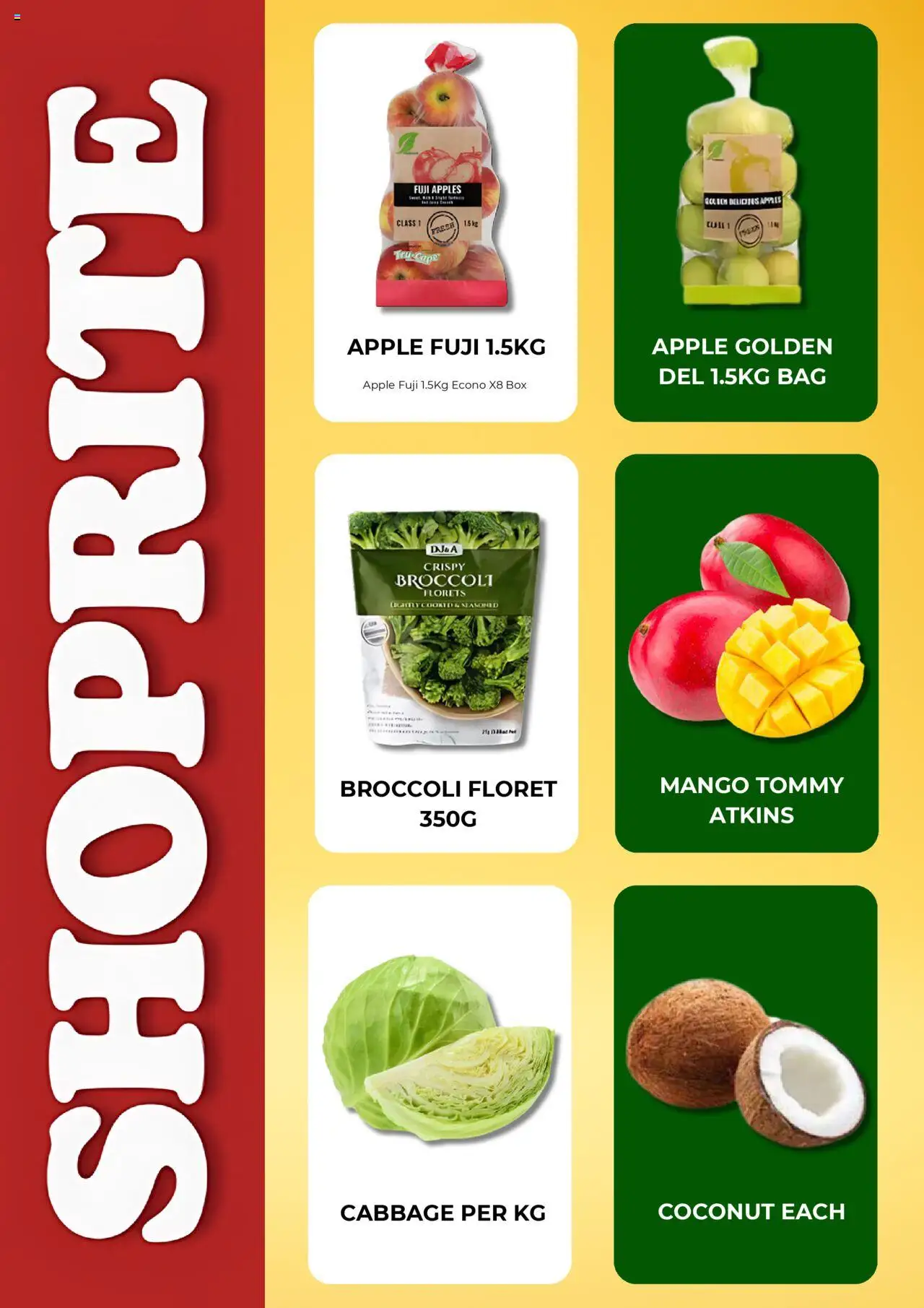 Preview of Shoprite Catalogue valid 15/09/2025 - Apples, Bag, Mango, Broccoli, Box, Cabbage, Coconut