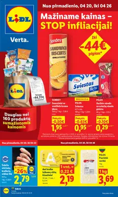 LIDL parduotuvės leidinio LIDL leidinys galiojančio nuo 2026.04.20 peržiūra