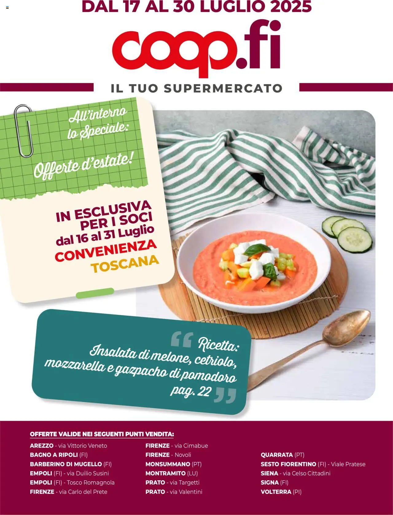 Volantino COOP valido da 17/07/2025 numero di pagina 1