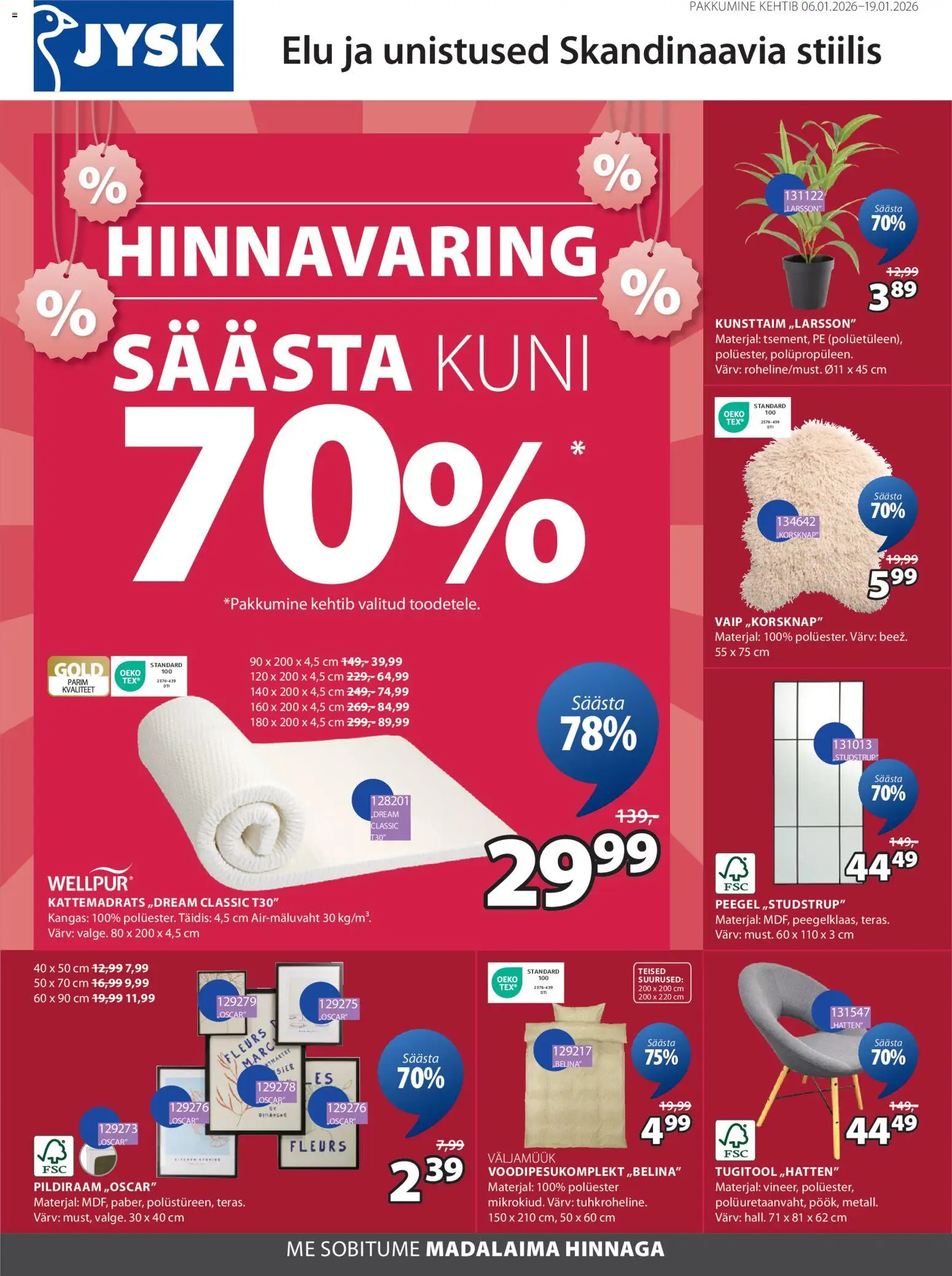 JYSK kliendilehe eelvaade alates 2026.01.06