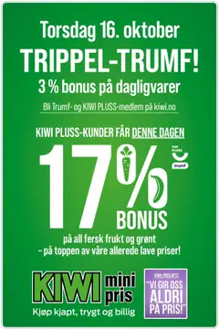 Forhåndsvis TRIPPEL-TRUMF! fra butikk Kiwi gyldig fra 16/10/2025