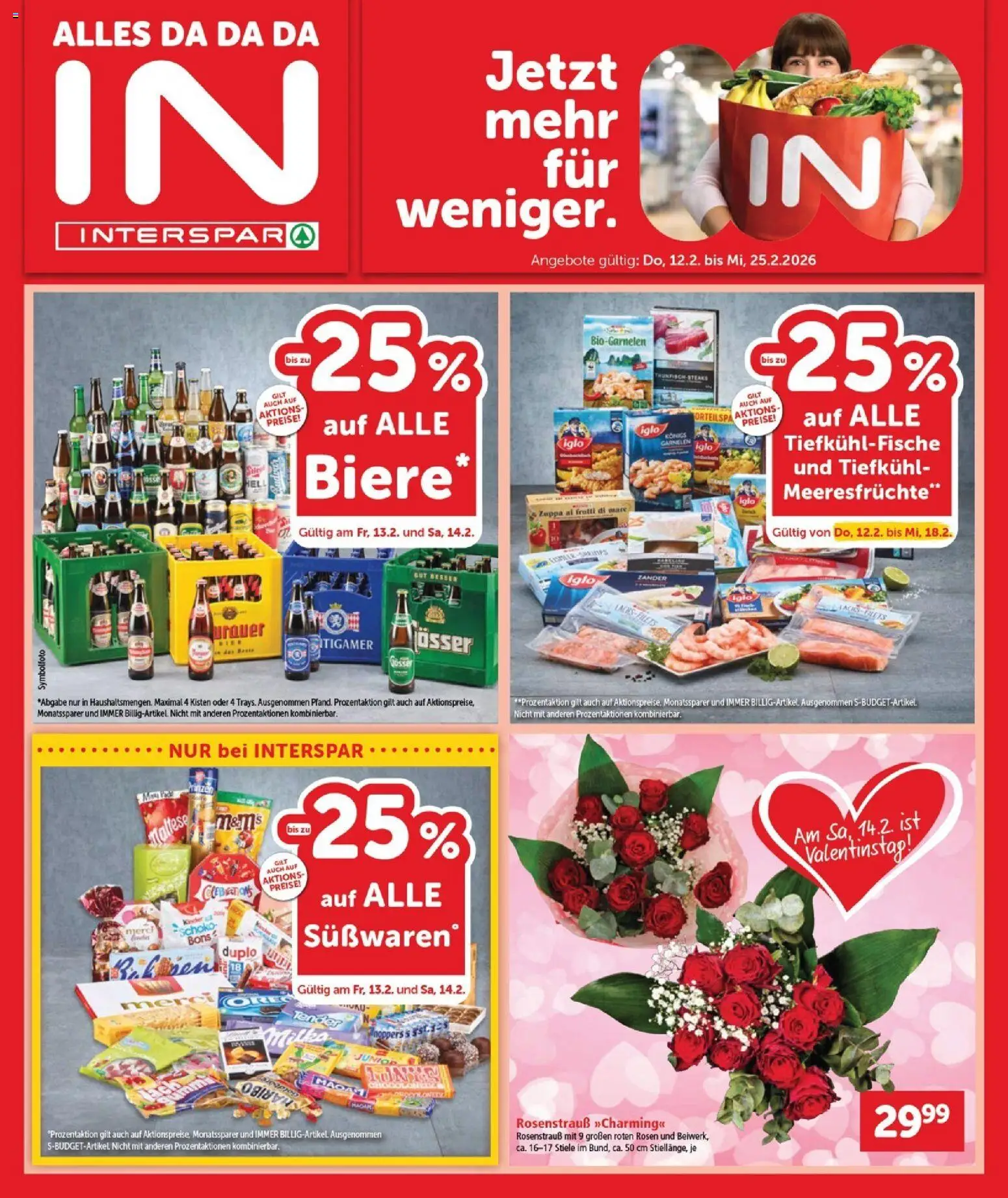 Vorschau der Angebote: Interspar Burgenland gültig ab 12.02.2026 - Meeresfrüchte, Süßwaren