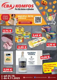 Náhľad CBA Komfos letáku platného od 23.10.2025