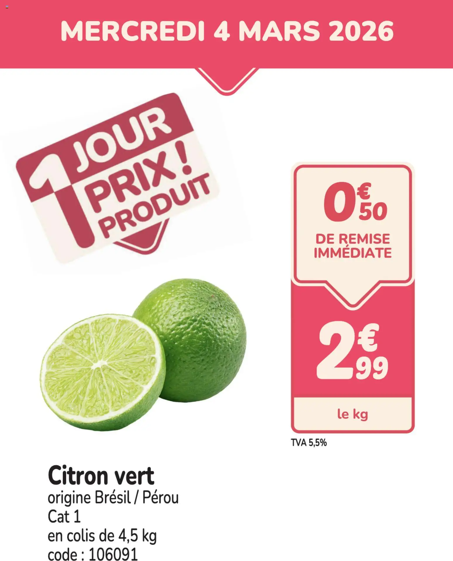 Prévisualisation de Promocash PROMO citron vert du magasin Promocash formulaire valide 04/03/2026