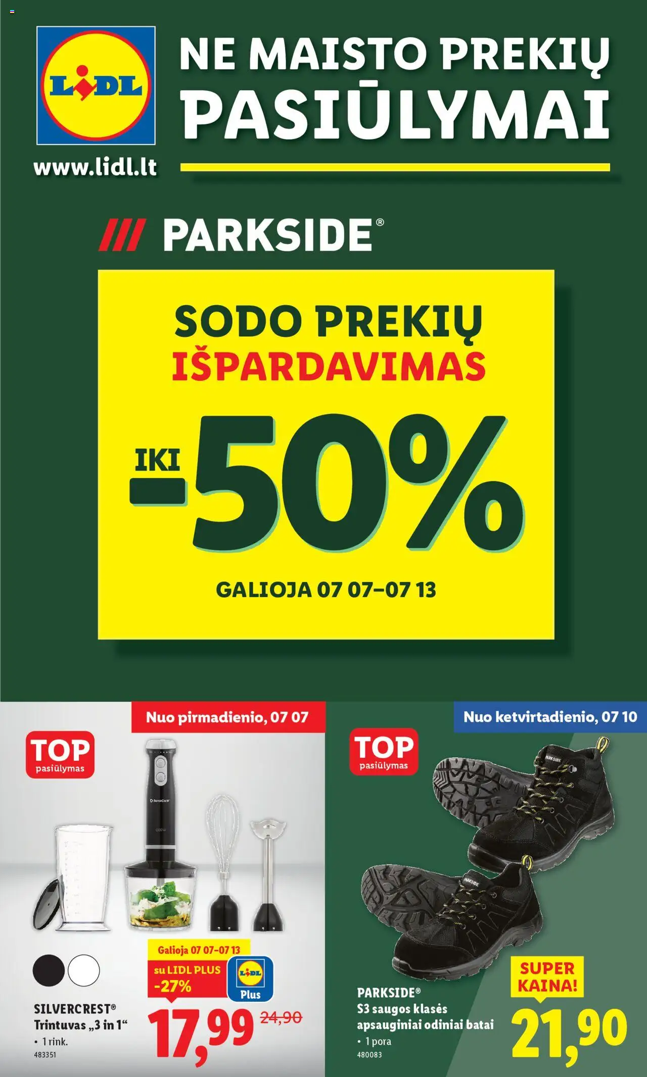 LIDL leidinys galioja nuo 2025.07.07 – puslapio numeris 1